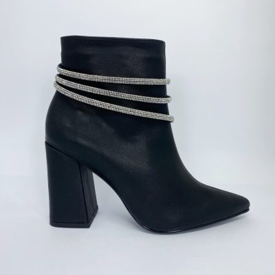 Bota Strass Preta Luna