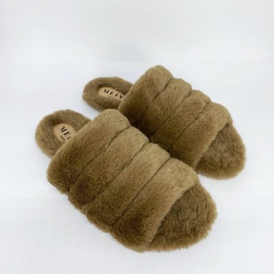 Chinelo Pantufa Marrom Bella