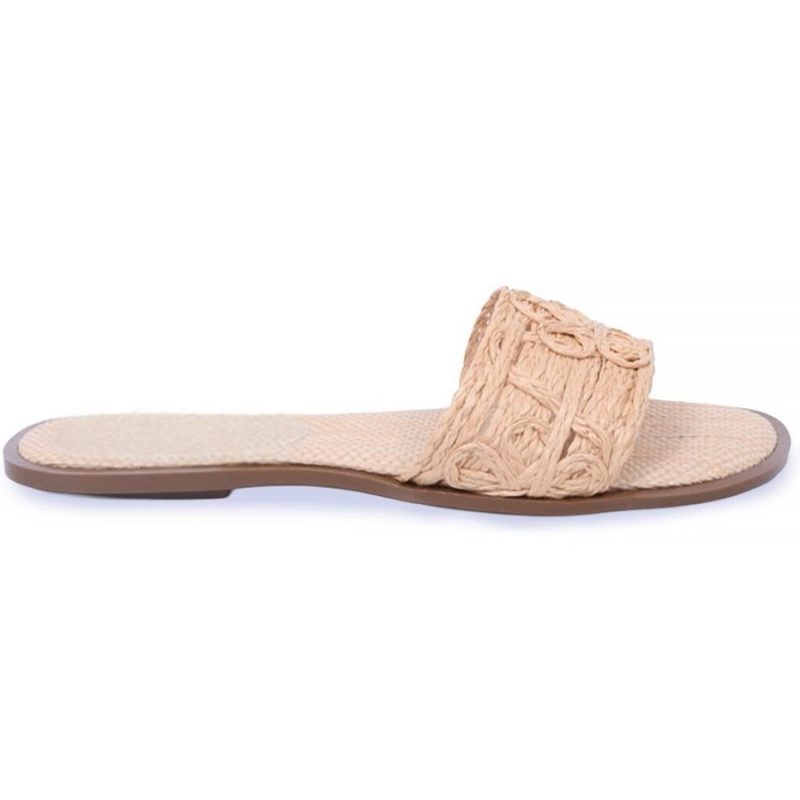 rasteira flat palha com detalhes Meisis Shoes