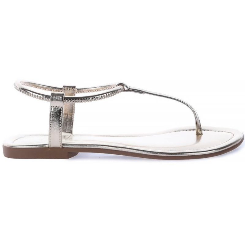 rasteira simples dourada Meisis Shoes