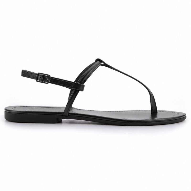 rasteira simples preta Meisis Shoes